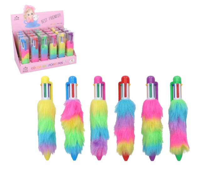 Stylo multicolore (6 couleurs) avec décoration
