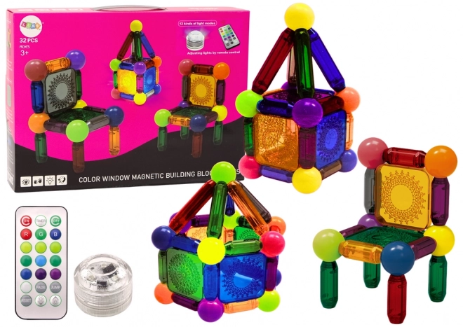 Ensemble de cubes magnétiques avec éclairage 32 pièces