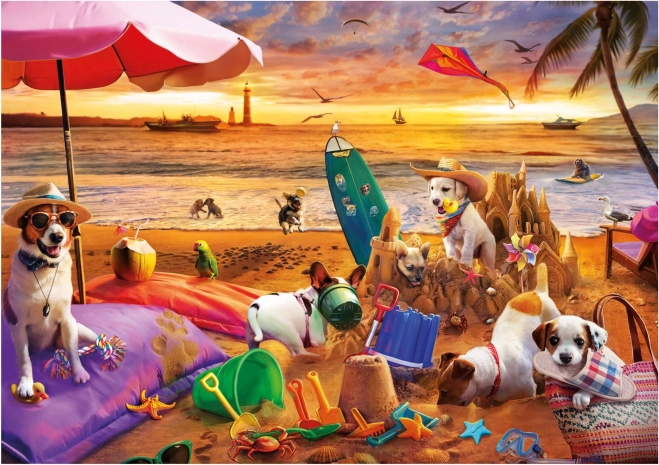 Puzzle Educa Chiens sur la Plage 1000 Pièces