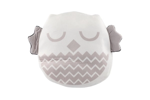 Coussin en peluche 35x30cm noir et blanc en sac 0+