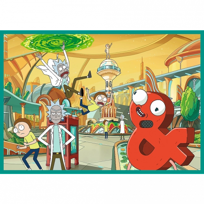 Puzzle 4x250 Monde Loufoque de Rick et Morty par Trefl