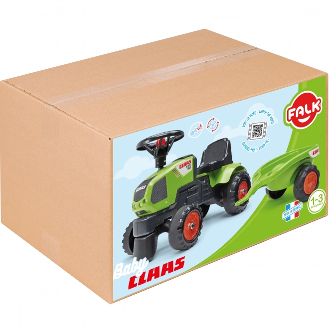 Trottinette - tracteur Claas avec volant et remorque