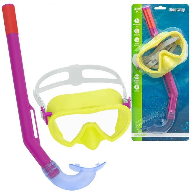 Masque de plongée Bestway avec tuba pour enfants 3+ – Jaune