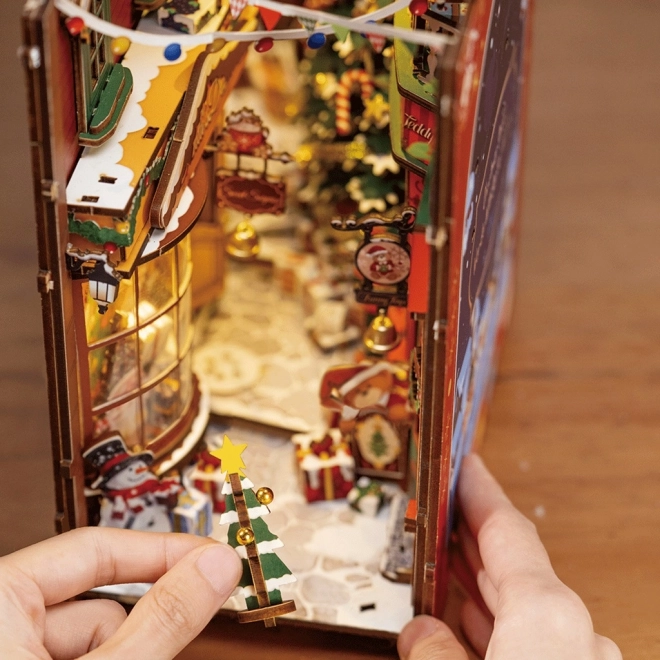 Cale-livres allée de Noël fabriquée à la main
