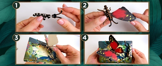 EscapeWelt puzzle en bois 3D papillon