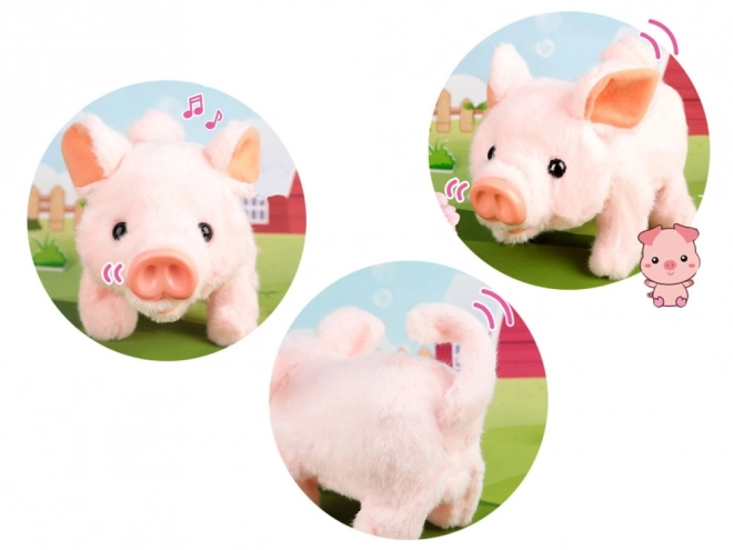 Petit cochon en peluche interactif