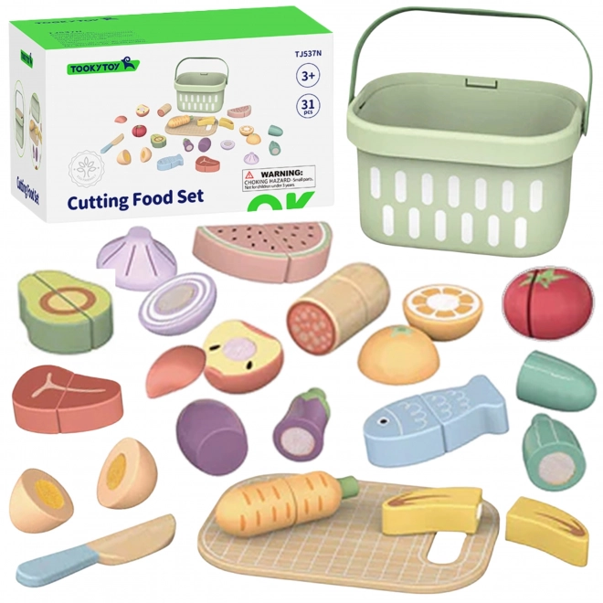 Set de découpe alimentaire en bois Tooky Toy