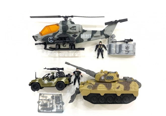 Grand ensemble militaire avec char