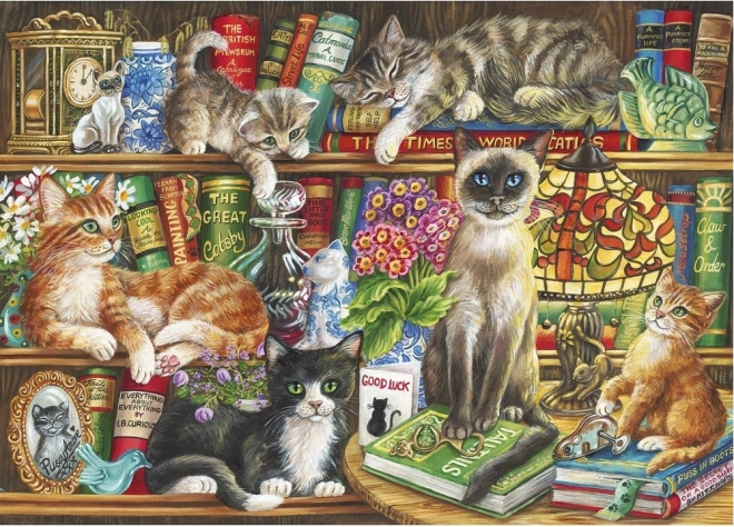 Puzzle Chats dans les livres 1000 pièces