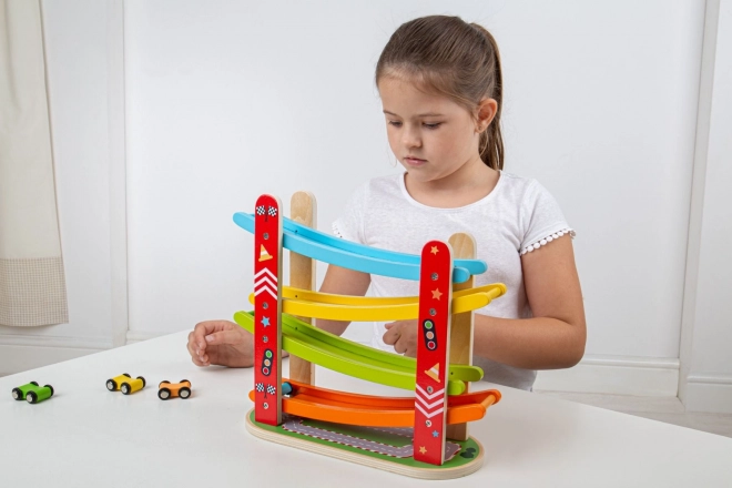 Piste de course en bois pour voitures par Bigjigs Toys