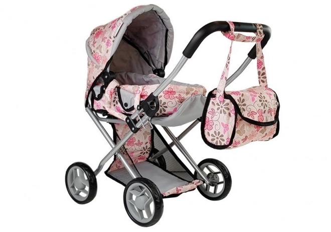 Sac pour poupée Alice en rose avec fleurs