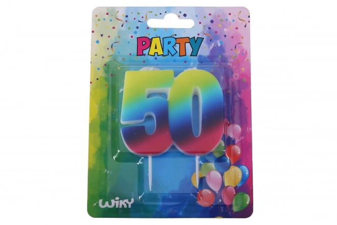 Bougie d'anniversaire numéro 50 Arc-en-ciel