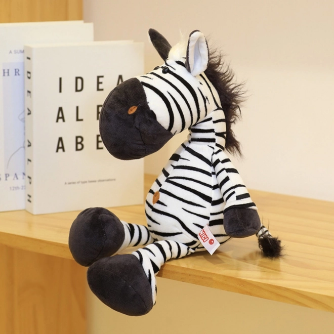 Peluche Zèbre noir et blanc 25 cm