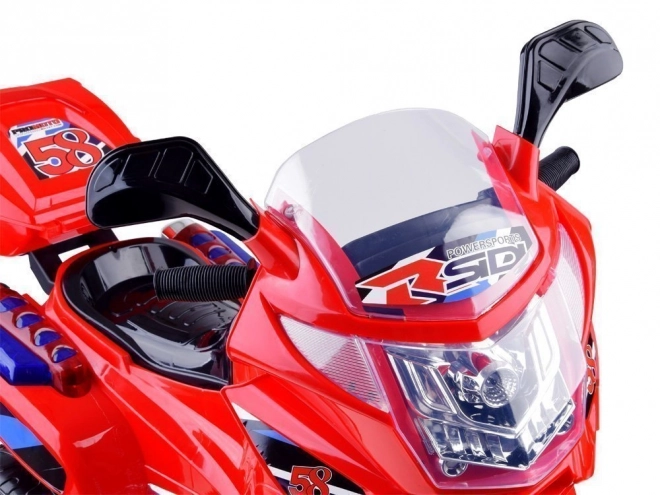 Moto de sport pour enfants avec éclairage LED coloré – Rouge