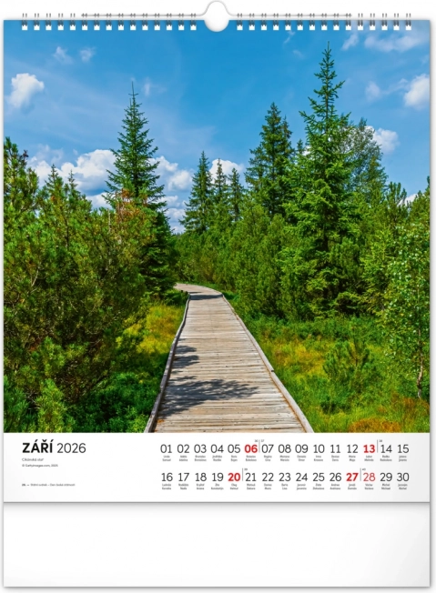 Calendrier mural Šumava 2026