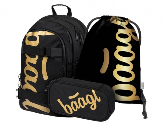 BAAGL SET 3 Skate Gold: sac à dos, trousse et sac