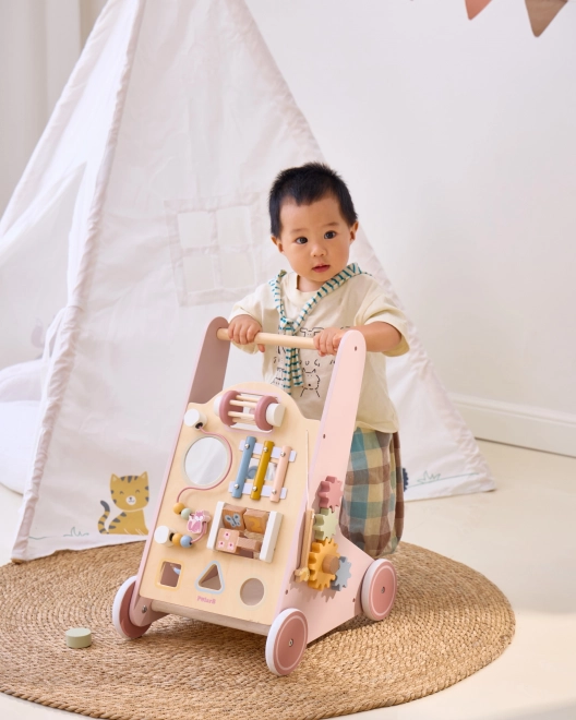 Chariot de marche en bois