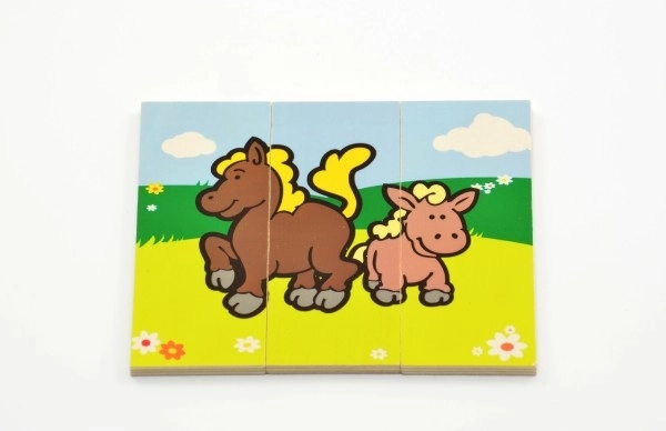 Puzzle Mes premiers animaux en bois 18 pièces pour les plus petits en boîte 13x11,5x4,5cm 12m+ MPZ