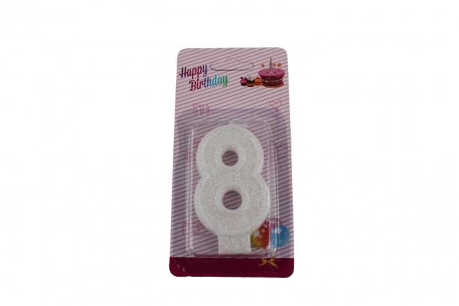 Bougie à gâteau scintillante blanche