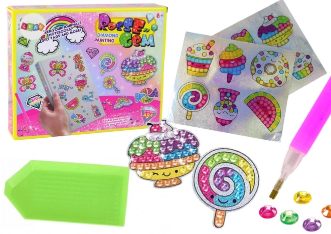 Ensemble de Stickers DIY Diamants Stickers Colorés Bonbon