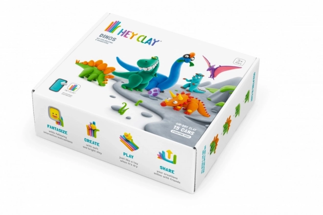 Kit Hey Clay en plastique dinosaures