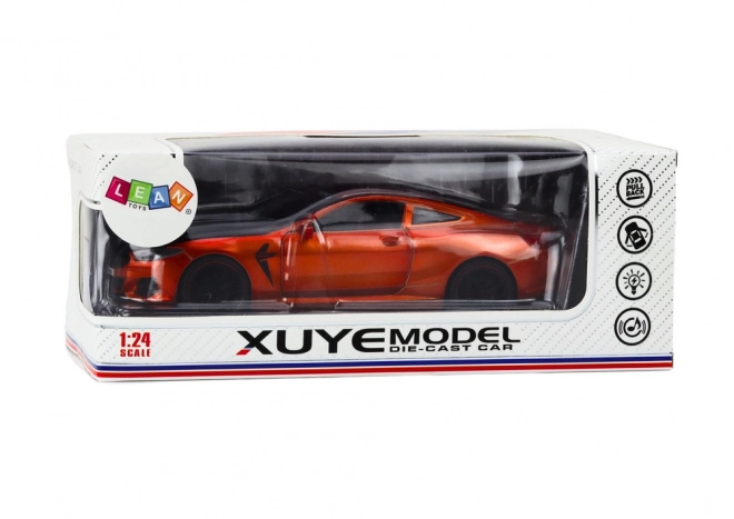 Modèle sportif en métal avec moteur à friction et éléments ouvrants 1:24 orange