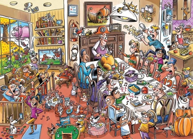Puzzle COBBLE HILL DoodleTown : Joyeux Thanksgiving 1000 pièces