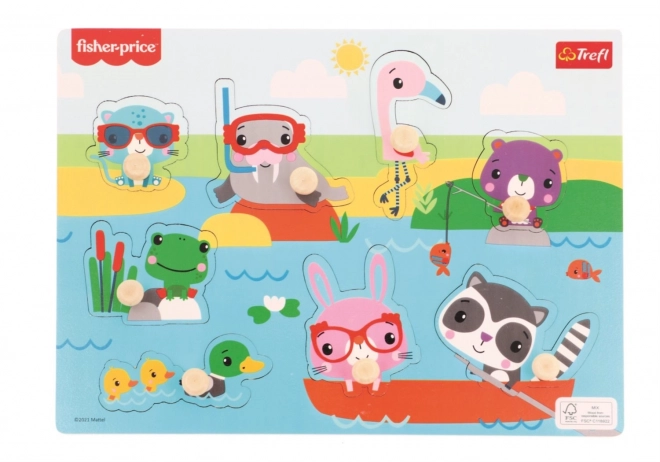 Puzzle en bois Fisher-Price Animaux au bord de l'eau