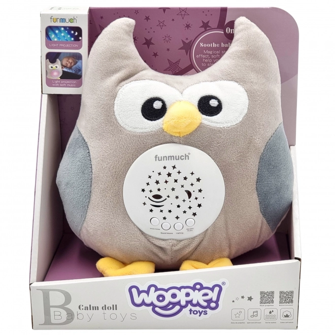 Berceuse peluche hibou avec projecteur 2 en 1 - 10 berceuses