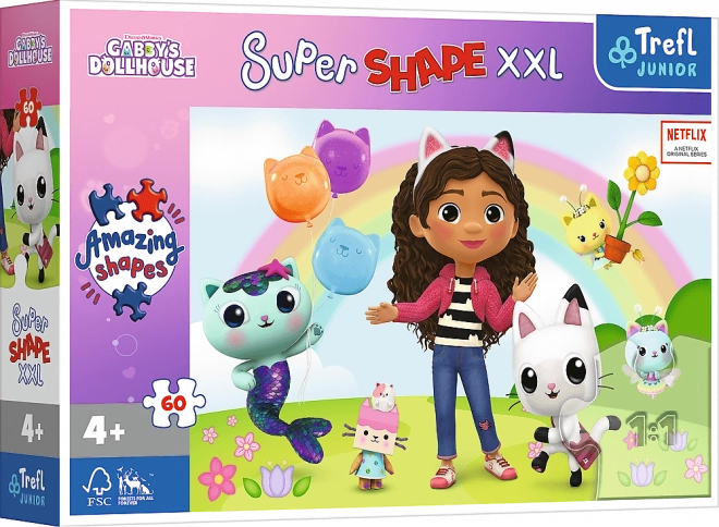 Puzzle Amis Heureux Gabby 60 XL Super Forme 60x40cm dans une boîte 33x23x6cm