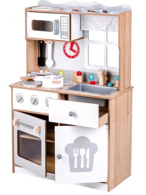 Cuisine en bois pour enfants avec accessoires Ecotoys