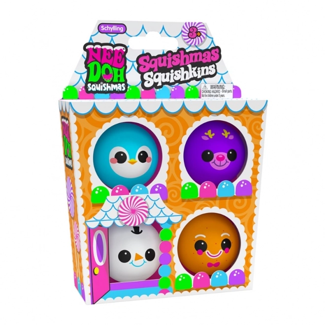Schylling NeeDoh Ensemble de balles Squishmas Squishkins