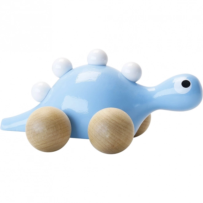 Dinosaure en bois à roulettes Bleu