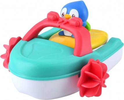 Bateau de bain à remontoir avec pingouin