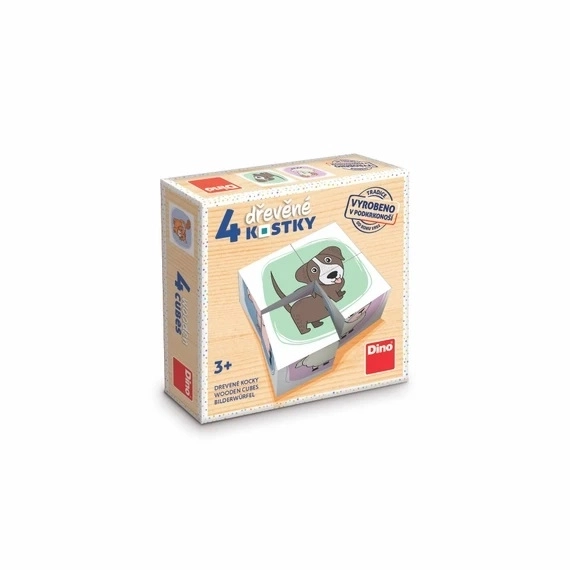 DINO Cubes d'images Animaux, 4 cubes