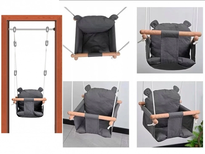 Balançoire pour enfants avec siège en bois