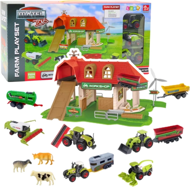 Ferme avec grange, tracteurs et animaux – 42 pièces