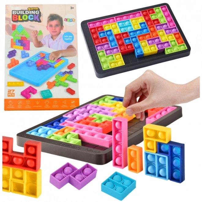 Jouet Sensoriel Tetris Pop-It Puzzle 3en1