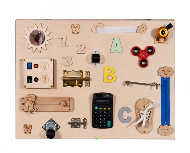 Tableau sensoriel en bois double face