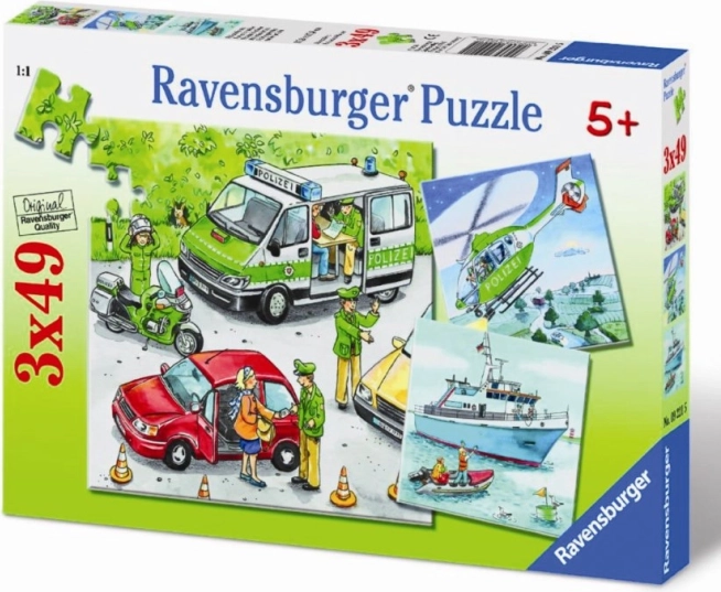 Puzzle Police en action 3×49 pièces RAVENSBURGER
