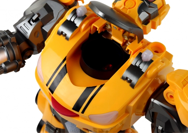 Grand robot télécommandé R/C lumières sonores jaunes
