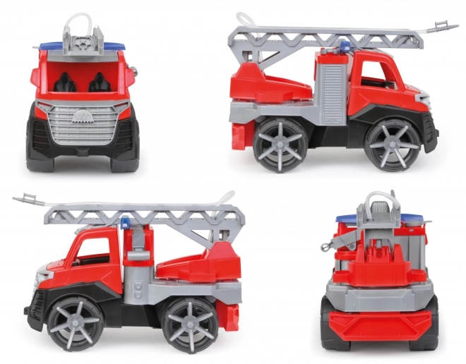 Auto Truxx 2 pompiers pulvérisant de l'eau en plastique 29cm avec figurine