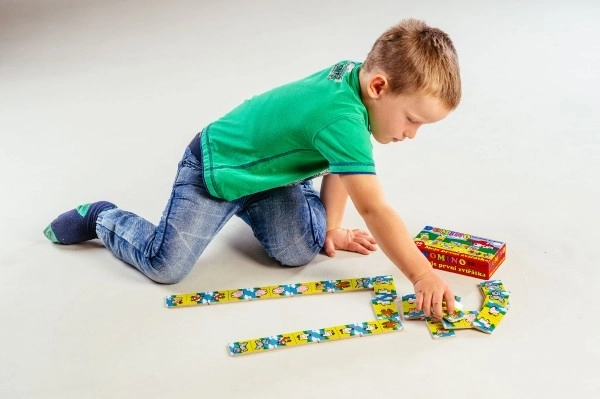 Domino Mes premiers animaux bois jeu de société 28pcs en boîte 17x9x3,5cm MPZ
