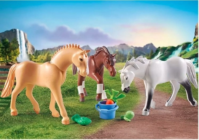 Les Chevaux de la Cascade - ensemble de trois chevaux