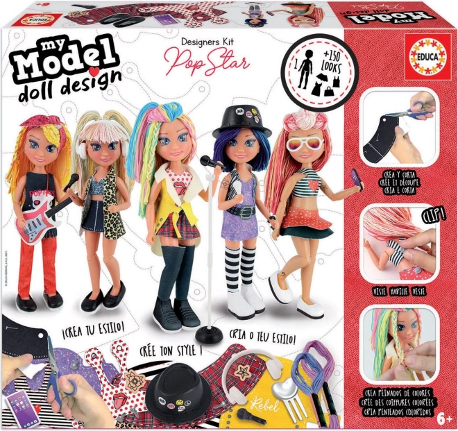 EDUCA Ensemble Créatif My Model Doll Design: Star Pop