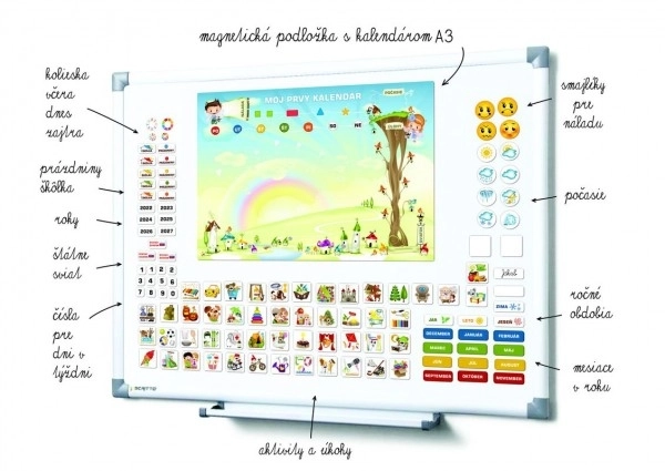 Calendrier magnétique pour enfants - École maternelle