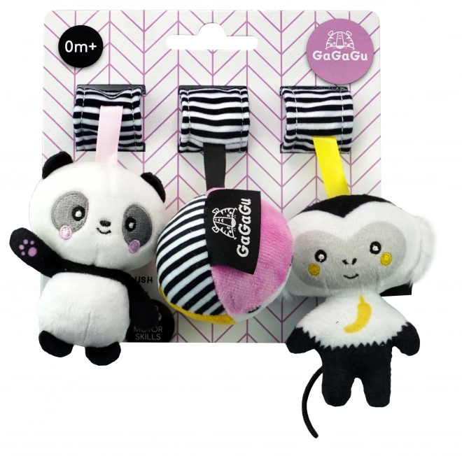 Jouet en peluche suspendu Singe et Panda GaGaGu