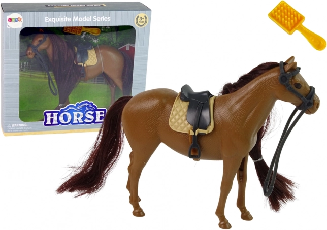 Figurine de cheval à coiffer avec crinière brune