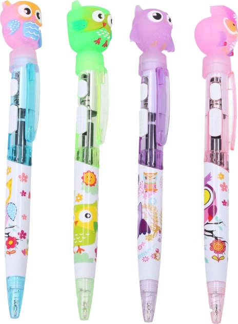 Stylo avec décoration lumineuse Chouette