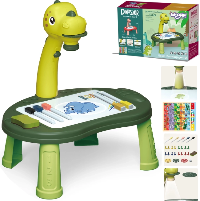 Tablette de dessin à projection dinosaure WOOPIE – 24 modèles + 2 jeux